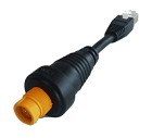 B&G RJ45 - Yellow Round Ethernet adapter cable RJ45M / 5PinF