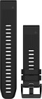 QuickFit® 22-klockarmband svart med svarta detaljer i rostfritt stål